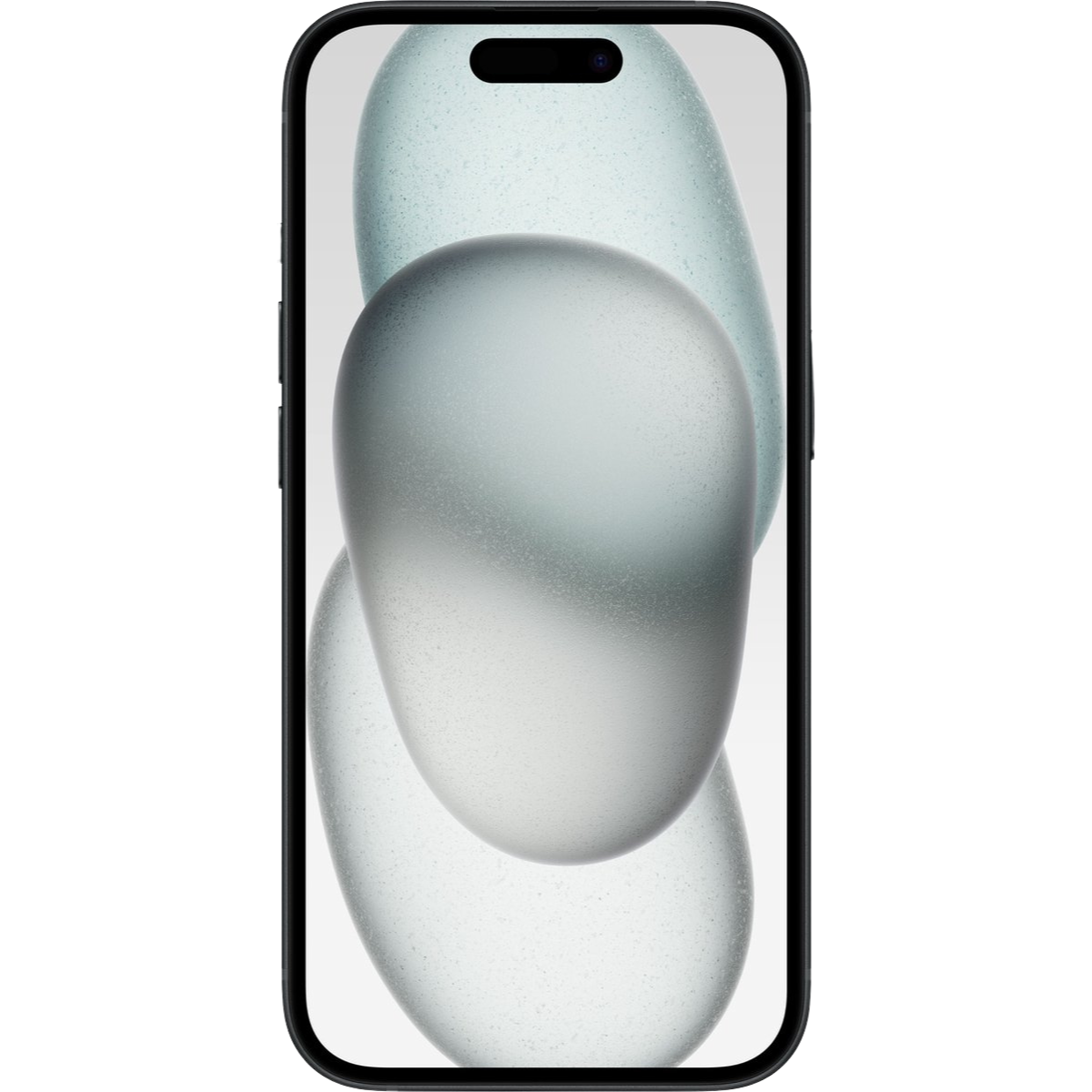 black iphone 15 front view