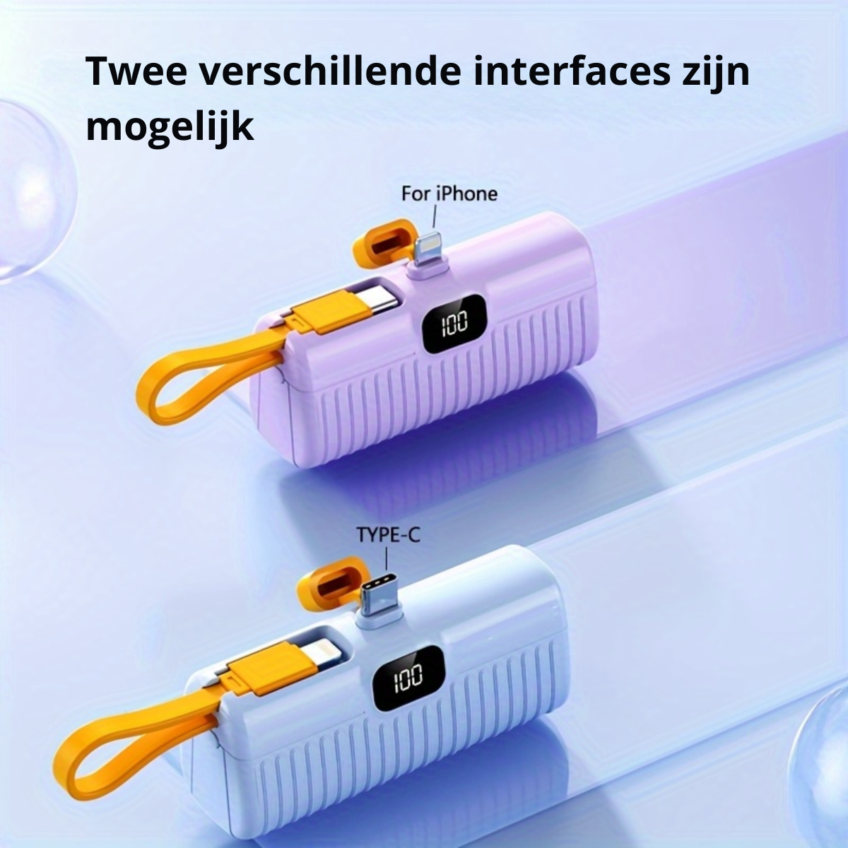 Draagbare powerbank 5000 mAh - Zwart