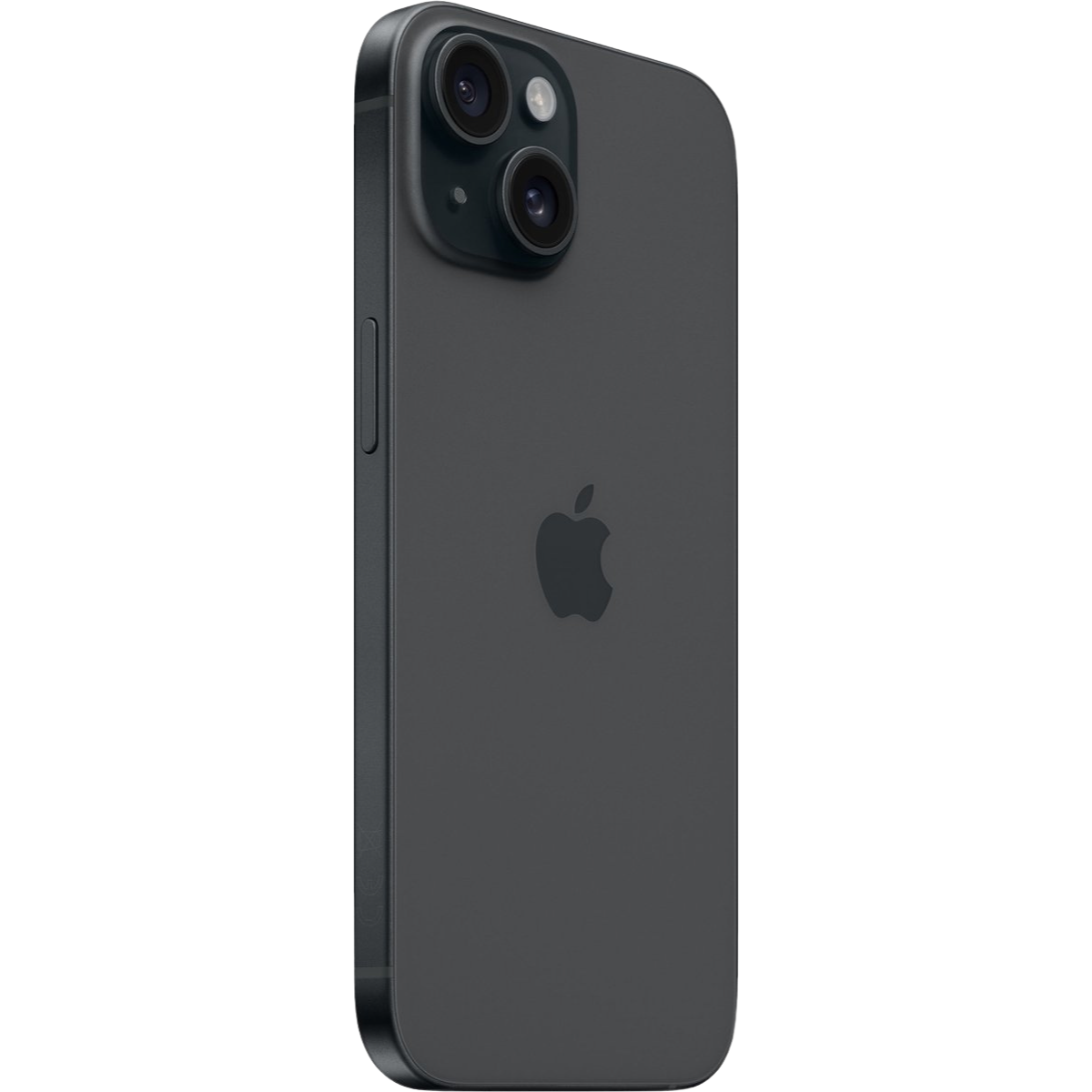 Close-up of a black iphone 15 back view
