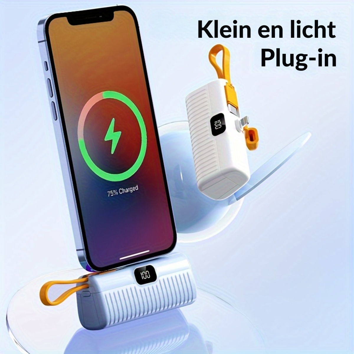Draagbare powerbank 5000 mAh - Paars