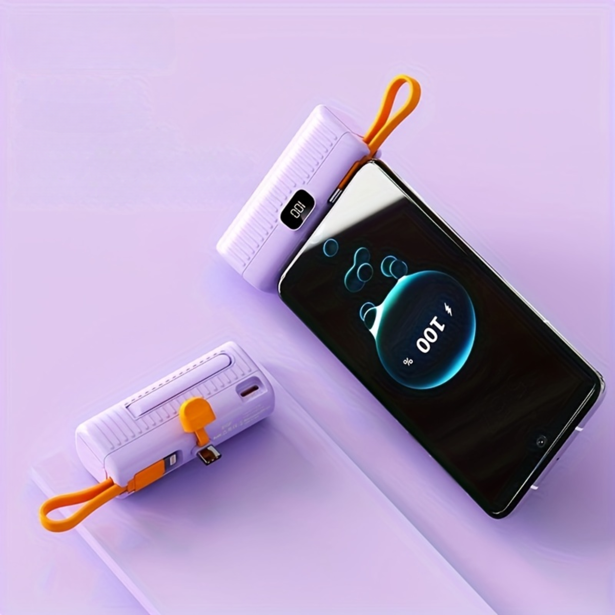 Draagbare powerbank 5000 mAh - Paars